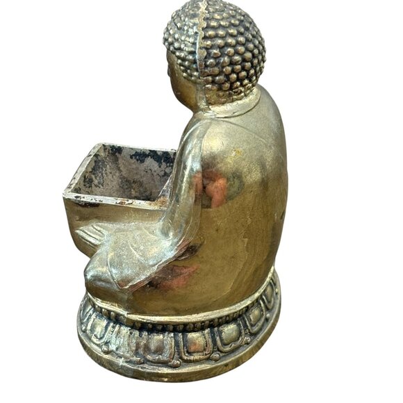 Vintage Brass Buddha Incense Holder With Intricate Detailing & Engraved Symbol - Picture 3 of 7